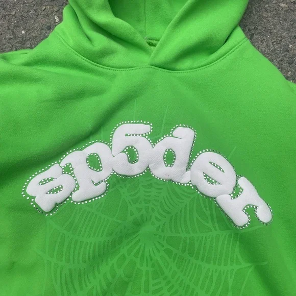Neon Green Sp5der Hoodie NEW